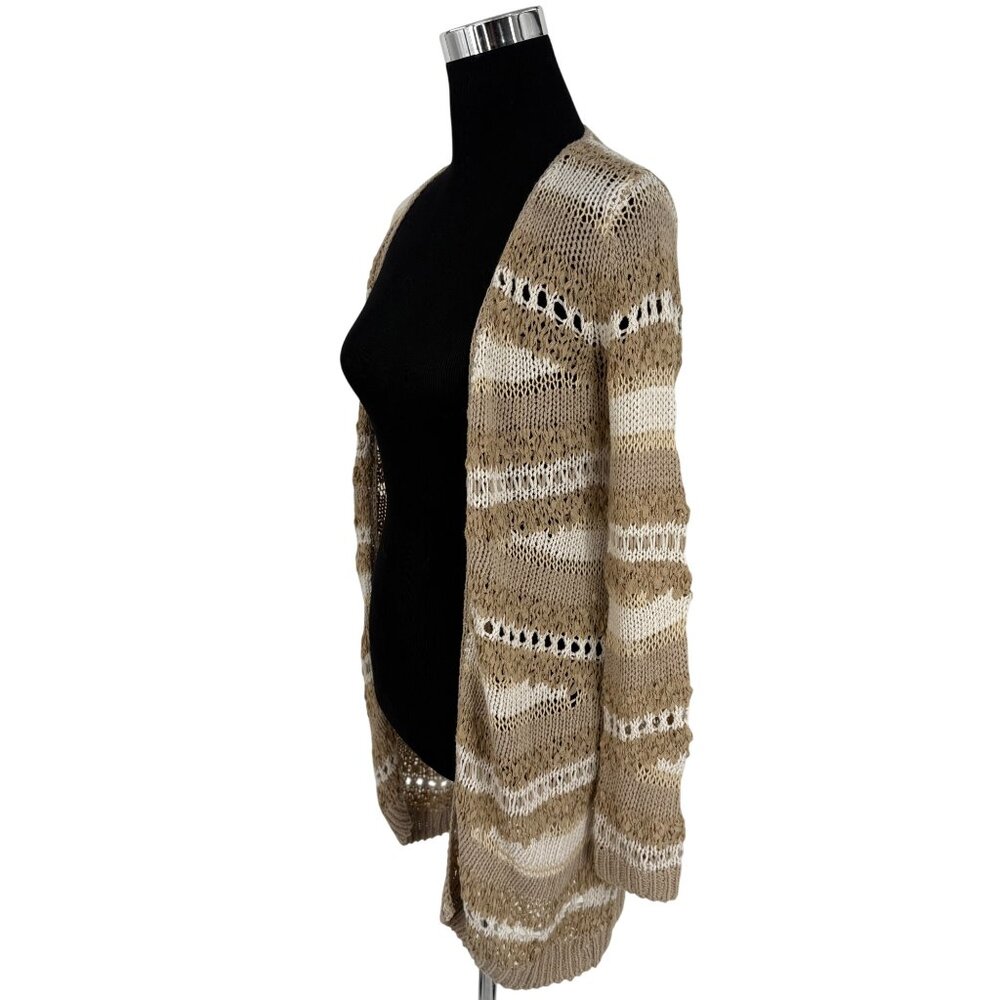 Vintage Y2K Victoria’s Secret Tan Coastal Grandmother Boho Crochet Knit Cardigan - Picture 7 of 16